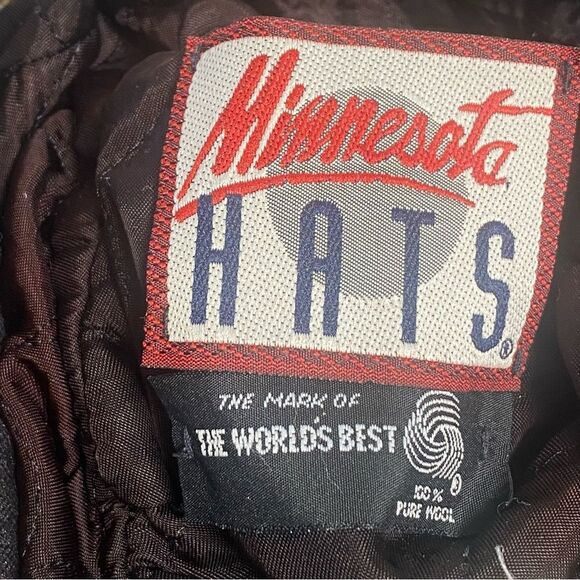 Minnesota Hats Vintage Gray/Black Houndstooth Wool Newsboys Hat W/Earflaps - Picture 2 of 11